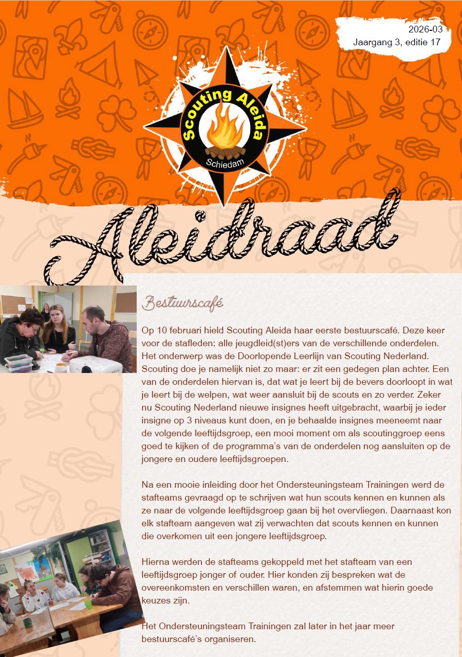 De Aleidraad van maart 2026 van Scouting Aleida Schiedam