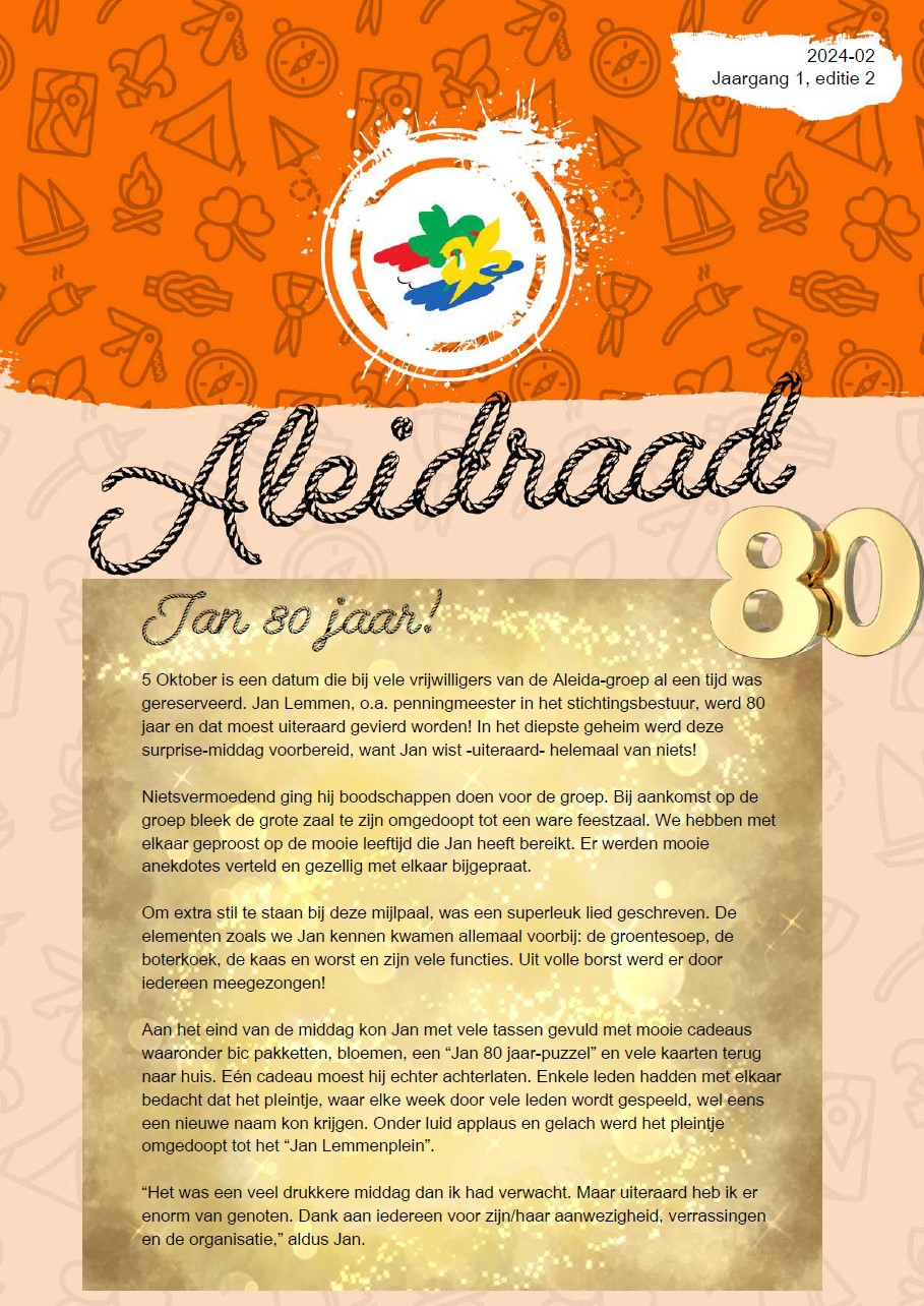 De Aleidraad van november 2024 van Scouting Aleida Schiedam