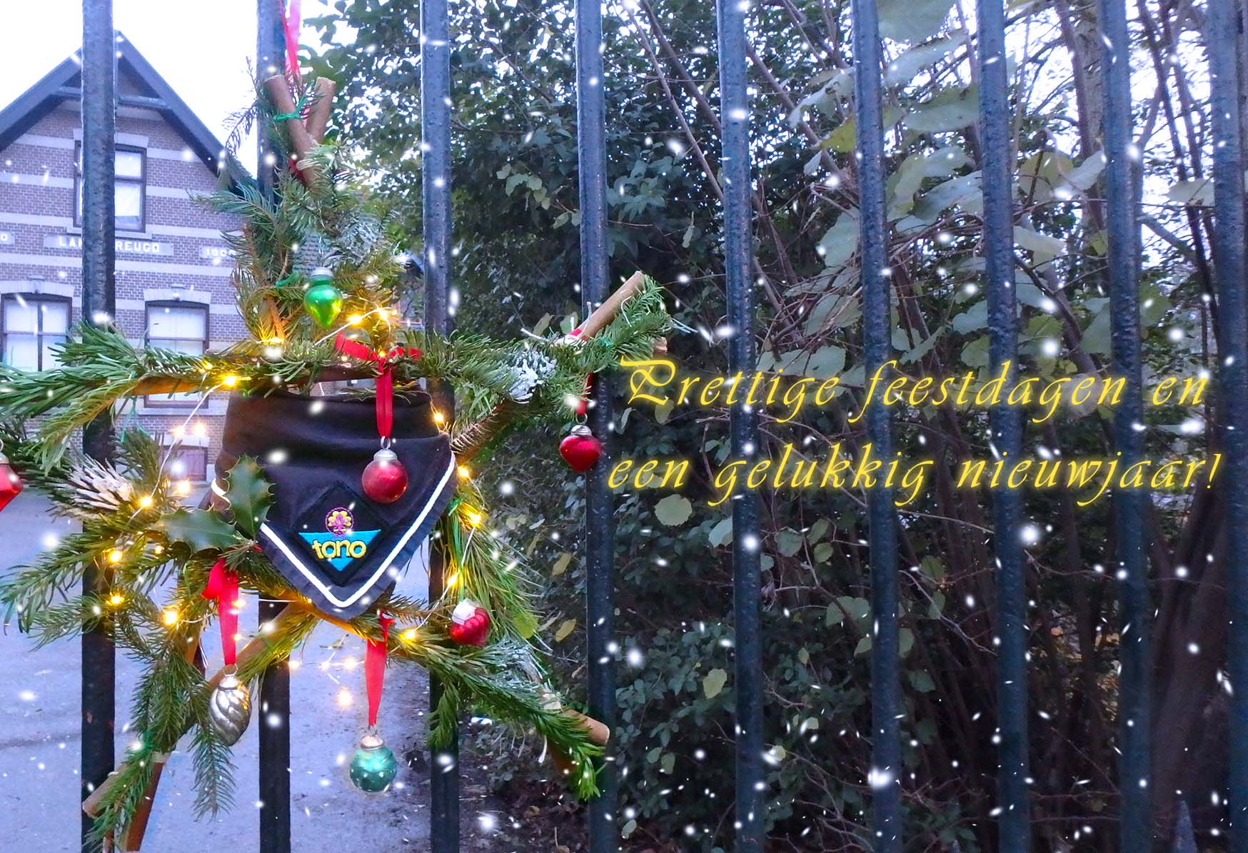 De Scouting Tono-groep Schiedam wenst al haar relaties prettige kerstdagen en een gelukkig nieuwjaar