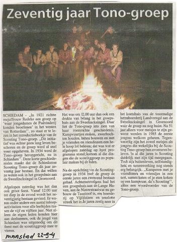 Voorpagina van het Maasstad weekbladen, editie Schiedam, van 22 september 2004