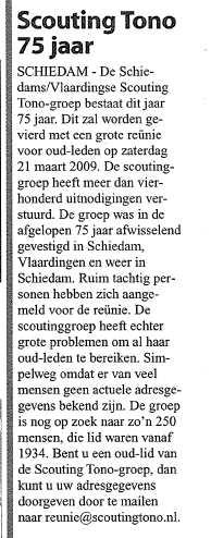 Het artikel op de voorpagina van de Echo, editie Schiedam