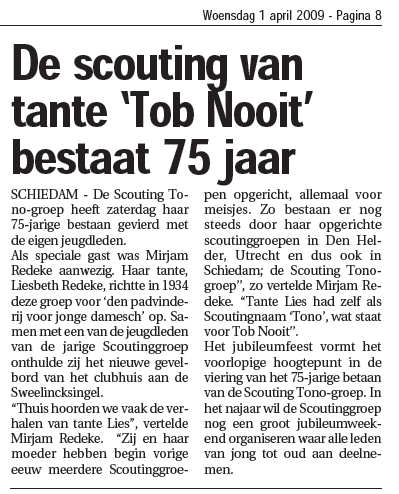 Het artikel op pagina 8 van het Nieuwe Stadsblad