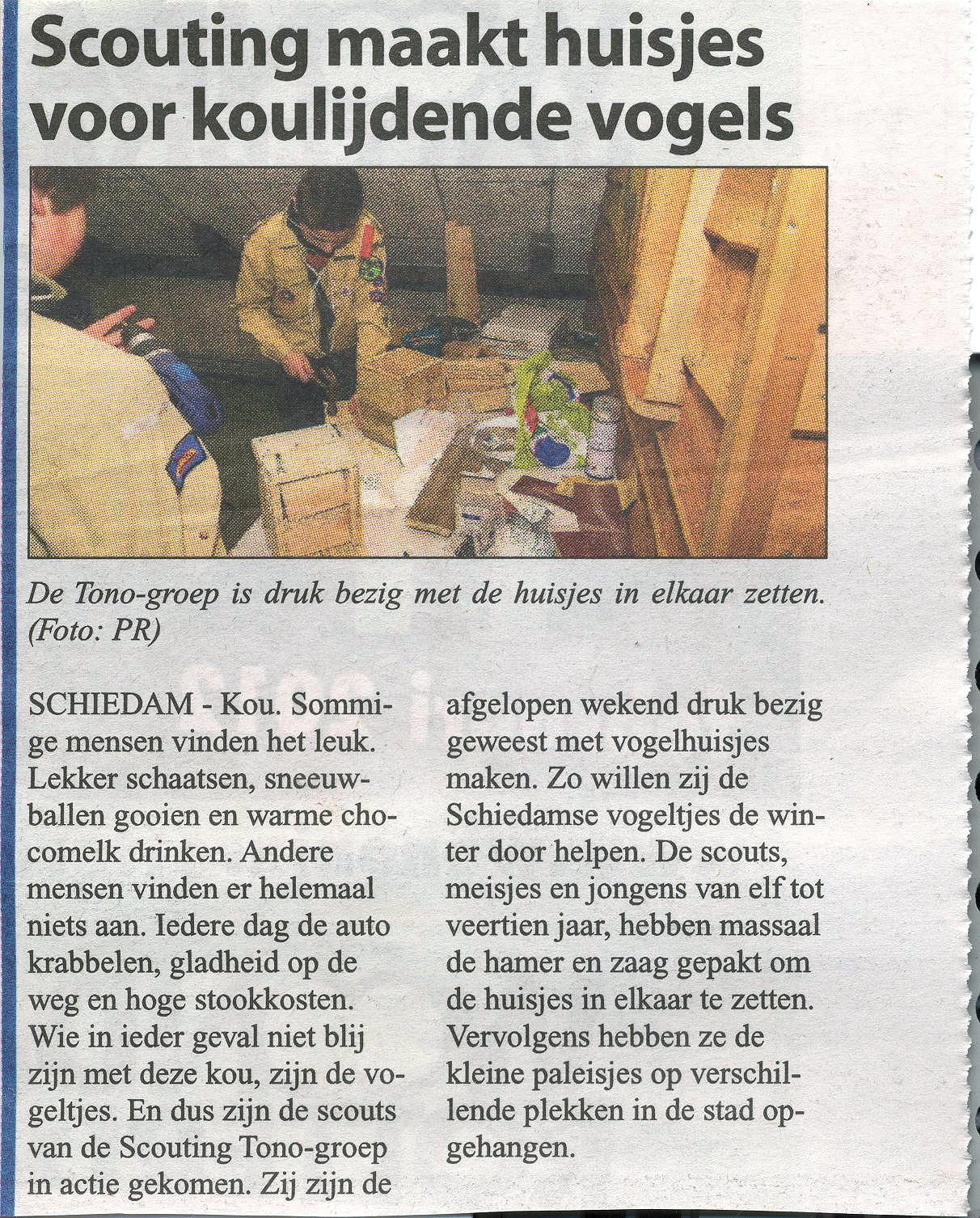 Het artikel in de Echo Schiedam