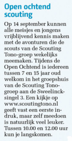 Het Algemeen Dagblad met een stukje in het katern Waterweg, op pagina 8