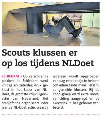 Tijdens de NLDoet 2018 gingen er ook bij de Scouting Tono-groep een aantal vrijwilligers aan de slag